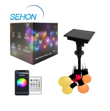 SEHON 25FT G40 RGB string light with blue tooth smart controller